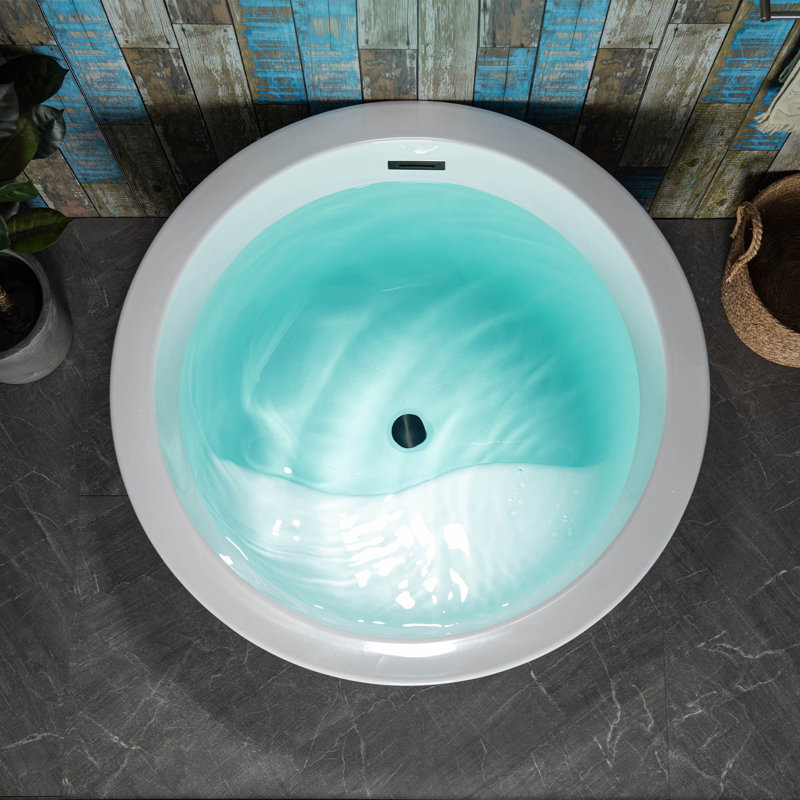 WoodBridge 41'' x 41'' Freestanding Soaking Acrylic Bathtub Wayfair